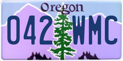 OR license plate 042WMC