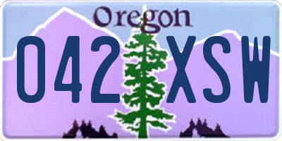 OR license plate 042XSW