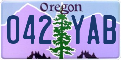 OR license plate 042YAB