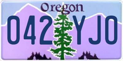 OR license plate 042YJO