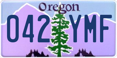 OR license plate 042YMF