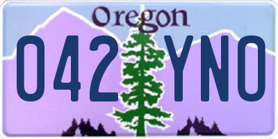OR license plate 042YNO