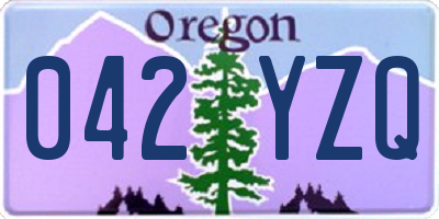 OR license plate 042YZQ