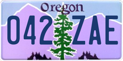 OR license plate 042ZAE