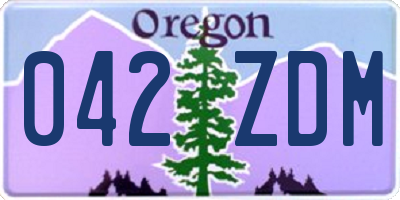 OR license plate 042ZDM