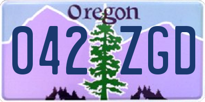 OR license plate 042ZGD