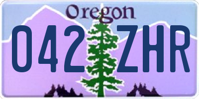 OR license plate 042ZHR