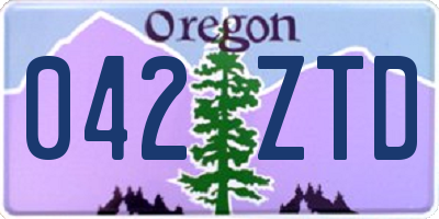 OR license plate 042ZTD