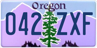 OR license plate 042ZXF