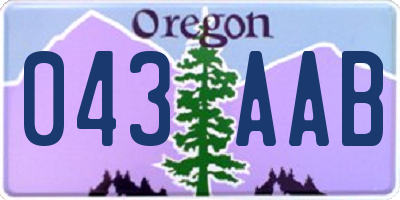 OR license plate 043AAB