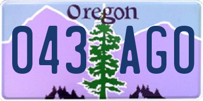 OR license plate 043AGO