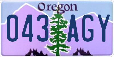 OR license plate 043AGY