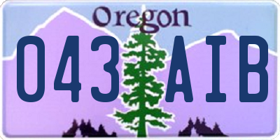 OR license plate 043AIB