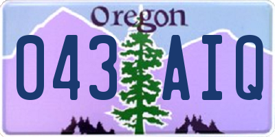 OR license plate 043AIQ