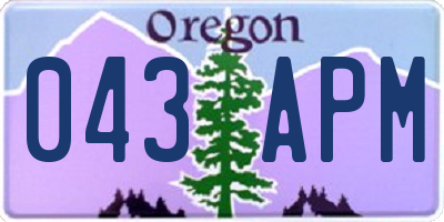 OR license plate 043APM
