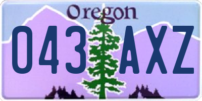 OR license plate 043AXZ
