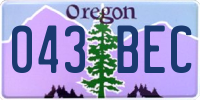 OR license plate 043BEC