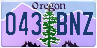 OR license plate 043BNZ