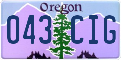 OR license plate 043CIG