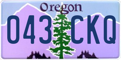 OR license plate 043CKQ