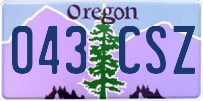 OR license plate 043CSZ