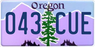 OR license plate 043CUE