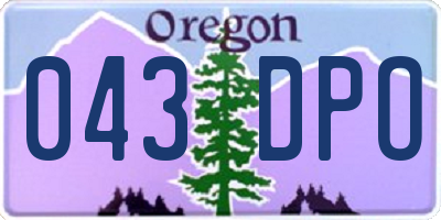 OR license plate 043DPO