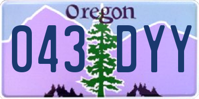 OR license plate 043DYY