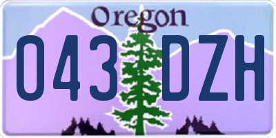 OR license plate 043DZH