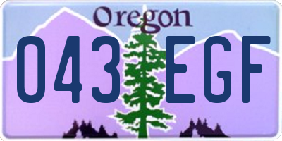 OR license plate 043EGF