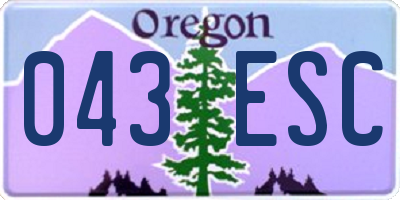 OR license plate 043ESC