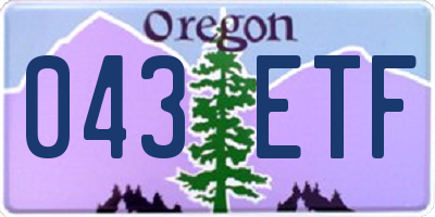 OR license plate 043ETF