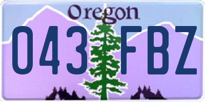 OR license plate 043FBZ