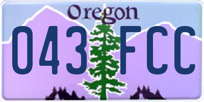 OR license plate 043FCC