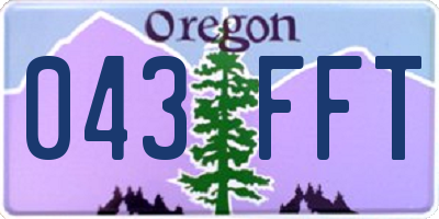 OR license plate 043FFT