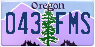 OR license plate 043FMS