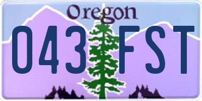 OR license plate 043FST