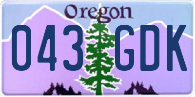 OR license plate 043GDK