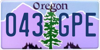OR license plate 043GPE