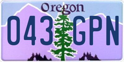 OR license plate 043GPN