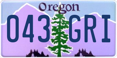 OR license plate 043GRI