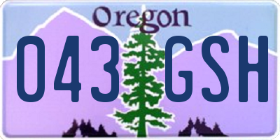 OR license plate 043GSH
