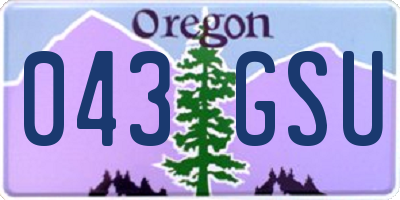OR license plate 043GSU