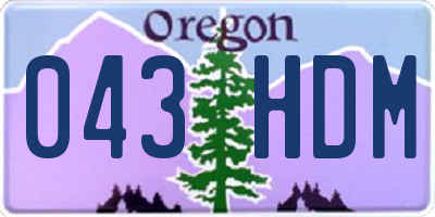 OR license plate 043HDM