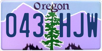 OR license plate 043HJW