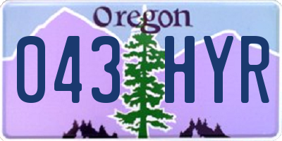 OR license plate 043HYR