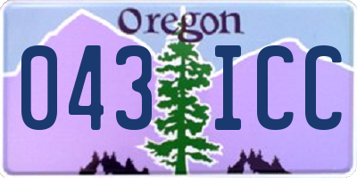 OR license plate 043ICC