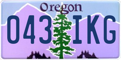 OR license plate 043IKG
