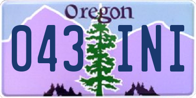 OR license plate 043INI