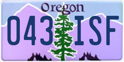OR license plate 043ISF